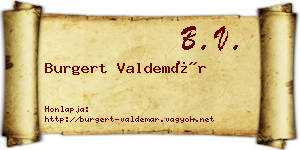 Burgert Valdemár névjegykártya